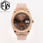EW Factory Rolex Daydate 40mm 3255 Movement Rose Gold President Band Watch